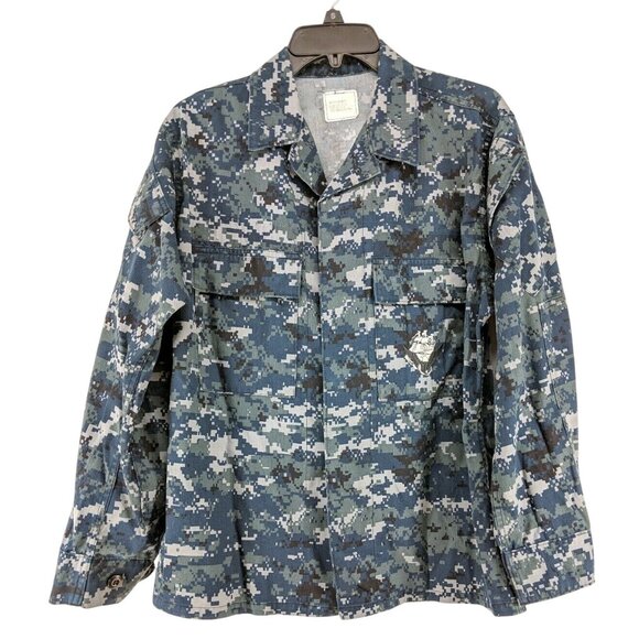 US Navy Digital Camo Working Blouse Women's Blue Size Small Short - Picture 1 of 7